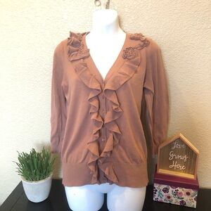 Oh Baby by mother maternity ruffle‎ sweater cardiga